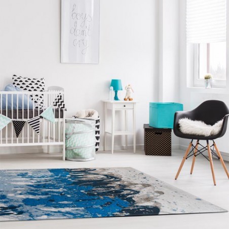 Tapis de salon design Atlantic Surf bleu par Louis de Poortere Tapis de salon design Atlantic Surf bleu par Louis de Poortere