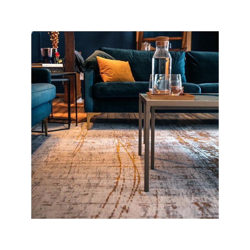 Tapis de salon design Mad Men Griff jaune par Louis de Poortere