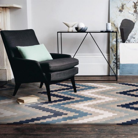Tapis de salon design Scala indigo collection Romo par Louis De Poortere Tapis de salon design Scala indigo collection Romo par Louis De Poortere