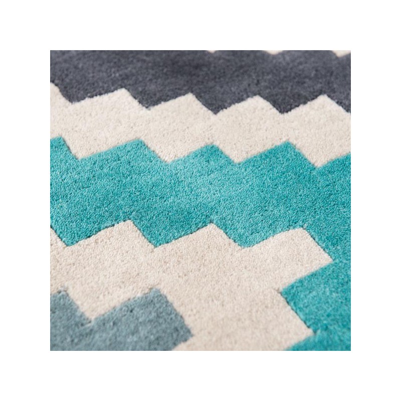 Tapis de salon design Scala teal collection Romo par Louis De Poortere