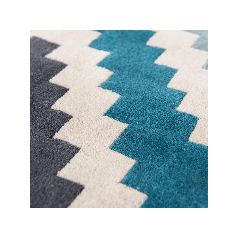 Tapis de salon design Scala teal collection Romo par Louis De Poortere