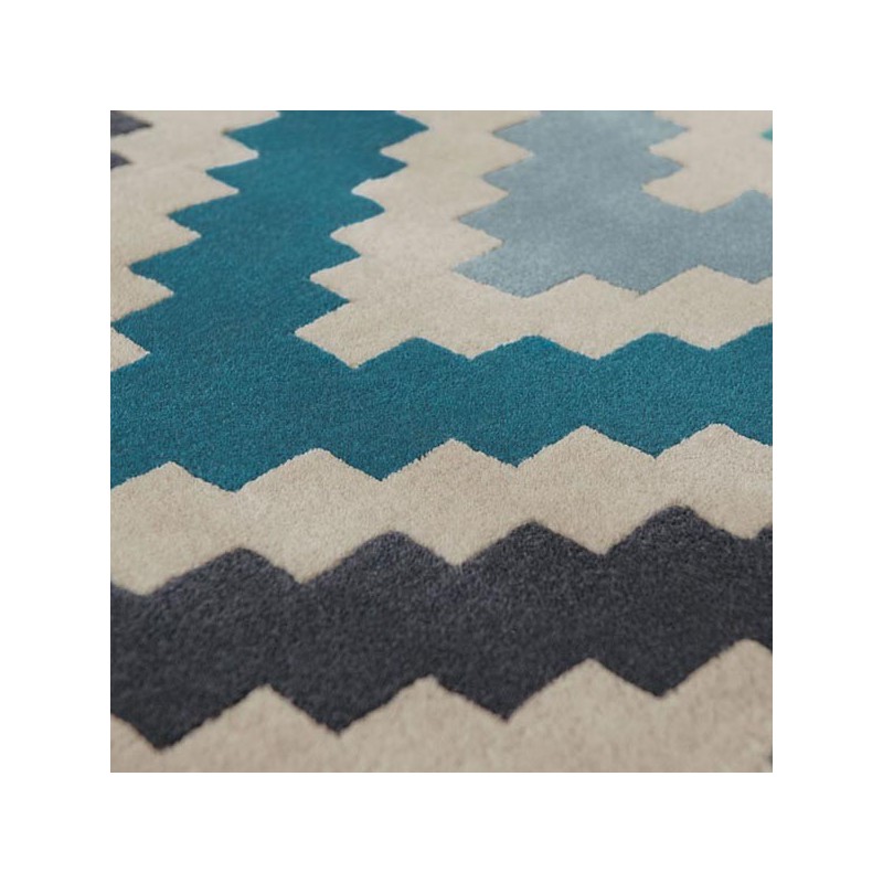 Tapis de salon design Scala teal collection Romo par Louis De Poortere