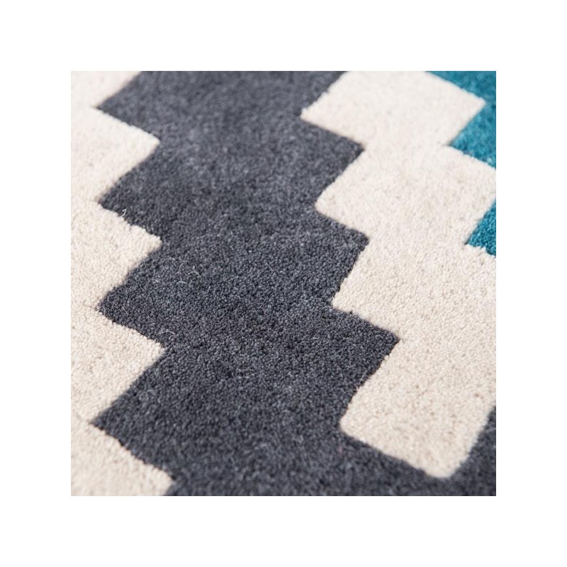 Tapis de salon design Scala teal collection Romo par Louis De Poortere