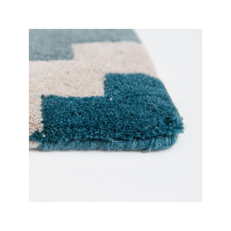 Tapis de salon design Scala teal collection Romo par Louis De Poortere