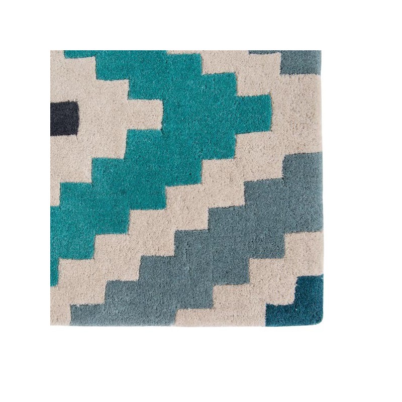 Tapis de salon design Scala teal collection Romo par Louis De Poortere
