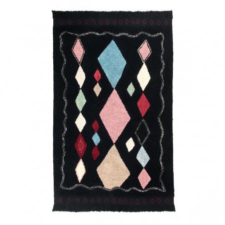 Tapis coton lavable design Morroco Meknes Noir par Lorena Canals Tapis coton lavable design Morroco Meknes Noir par Lorena Canals
