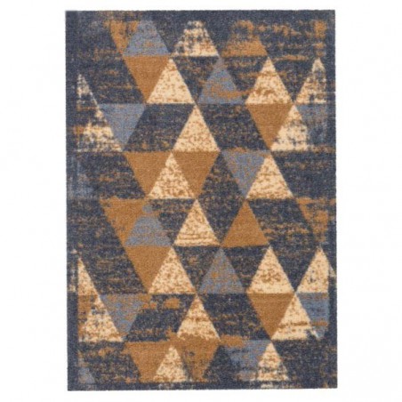 Tapis d'entrée lavable en machine Miabella motifs triangles beige