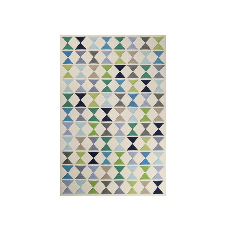 Tapis moderne graphique vert et bleu Mahan par Esprit Home