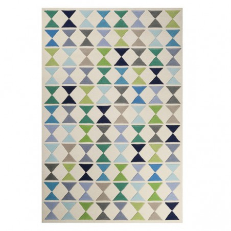 Tapis moderne graphique vert et bleu Mahan par Esprit Home