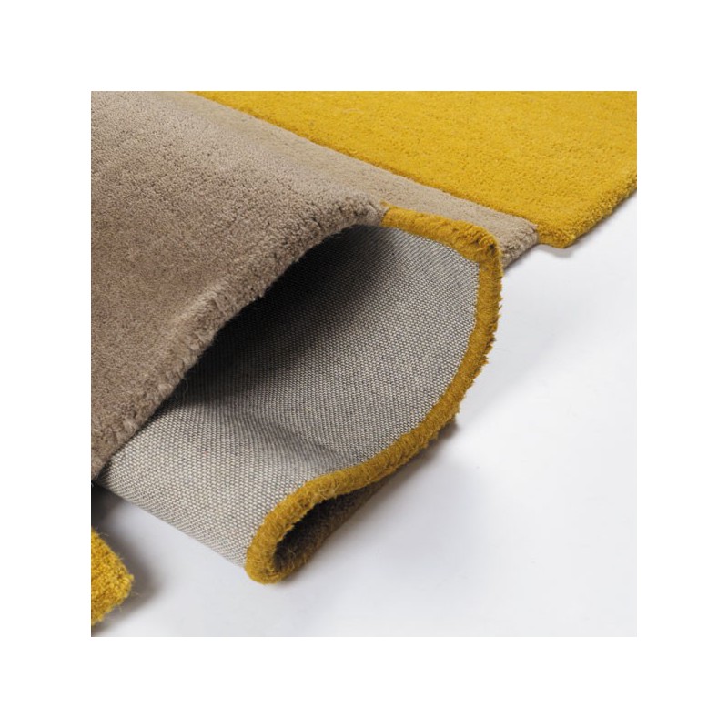 Tapis moderne Collage déstructuré en laine Ocre Jaune par Flair Rugs