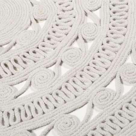 Tapis Rond Tissé Main Crochet Style Blanc par Esprit Home x 120 cm Tapis Rond Tissé Main Crochet Style Blanc par Esprit Home x 120 cm