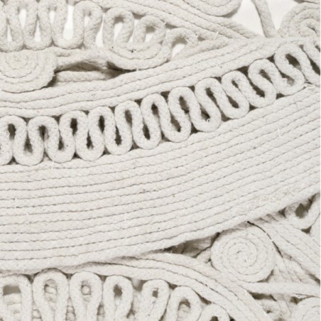 Tapis Rond Tissé Main Crochet Style Blanc par Esprit Home x 120 cm Tapis Rond Tissé Main Crochet Style Blanc par Esprit Home x 120 cm