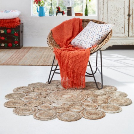 Tapis Rond Jute Tissé Main Ceycle Nature par Esprit Home x 120 cm Tapis Rond Jute Tissé Main Ceycle Nature par Esprit Home x 120 cm