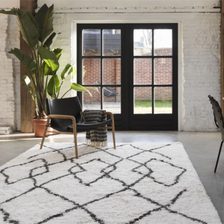 Tapis Salon Afella Crème Anthracite par Wecon Home Tapis Salon Afella Crème Anthracite par Wecon Home