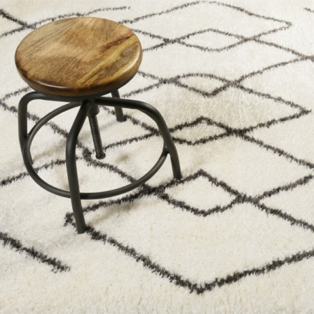 Tapis Salon Afella Crème Anthracite par Wecon Home Tapis Salon Afella Crème Anthracite par Wecon Home