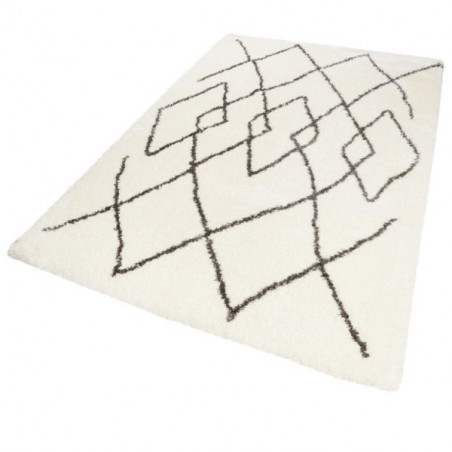 Tapis Salon Afella Crème Anthracite par Wecon Home Tapis Salon Afella Crème Anthracite par Wecon Home
