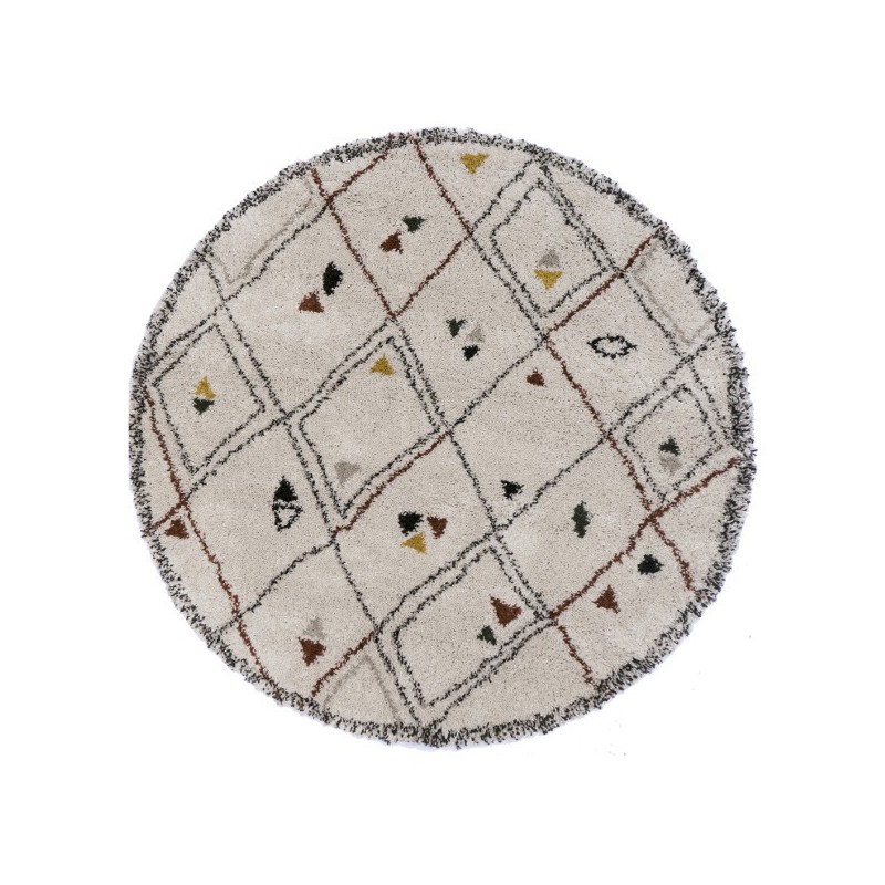 Tapis Farandole Multicolore Berbère Rond Safran x160cm par Edito
