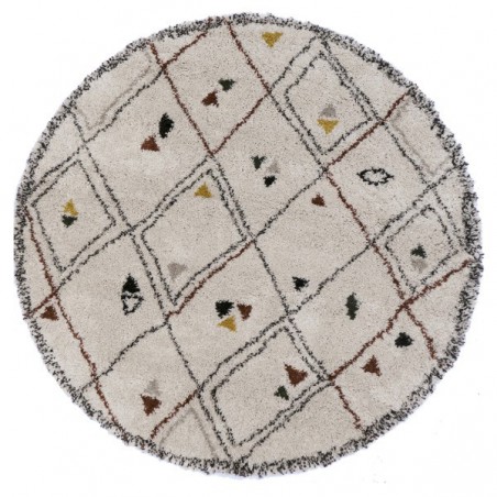 Tapis Farandole Multicolore Berbère Rond Safran x160cm par Edito Tapis Farandole Multicolore Berbère Rond Safran x160cm par Edito