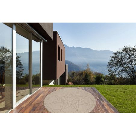 Tapis d'Extérieur Collection Skandi Look Tondo Ecru Tapis d'Extérieur Collection Skandi Look Tondo Ecru