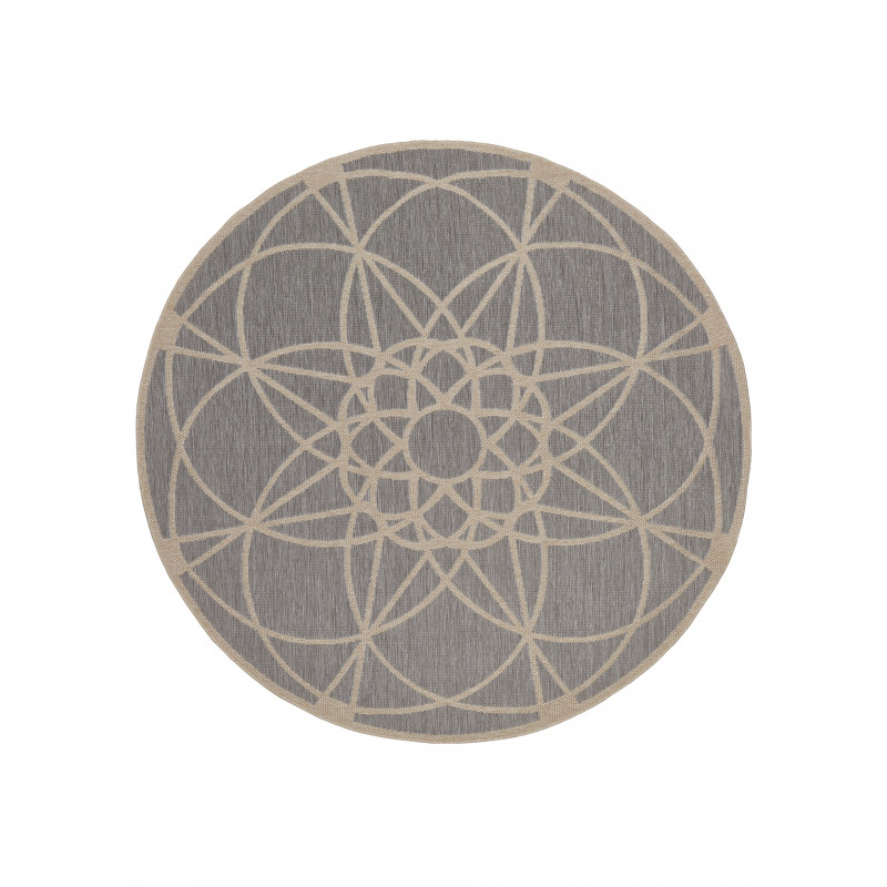 Tapis d'Extérieur Collection Skandi Look Tondo Silver
