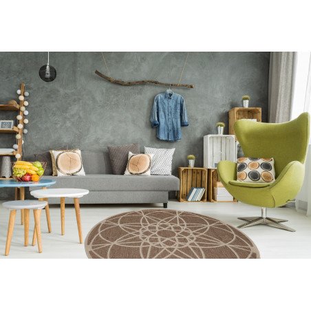 Tapis d'Extérieur Collection Skandi Look Tondo Mink Tapis d'Extérieur Collection Skandi Look Tondo Mink