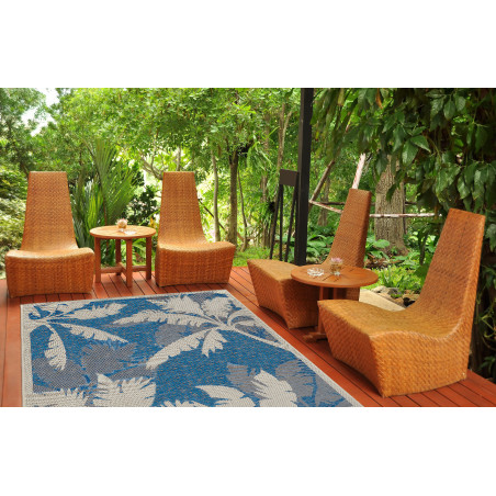 Tapis d'Extérieur Collection Tropical Palms Blue Tapis d'Extérieur Collection Tropical Palms Blue