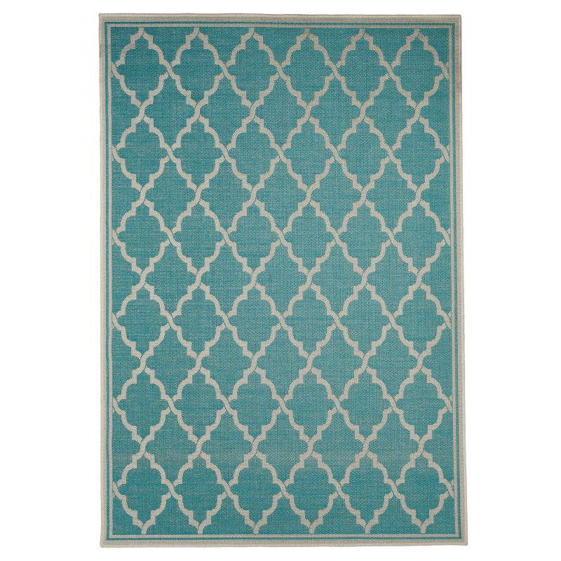 Tapis d'Extérieur Collection Contemporary Intreccio Turquoise