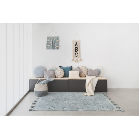 Tapis Lavable Hippy Stars Aqua Bleu Tapis Lavable Hippy Stars Aqua Bleu