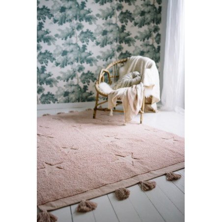 Tapis Lavable Hippy Stars Aqua Rose Tapis Lavable Hippy Stars Aqua Rose