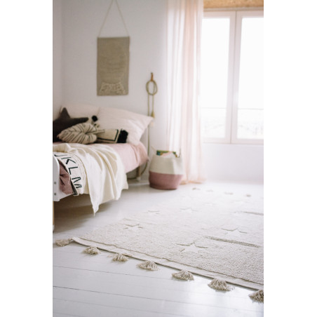 Tapis Lavable Hippy Stars Aqua Beige Tapis Lavable Hippy Stars Aqua Beige