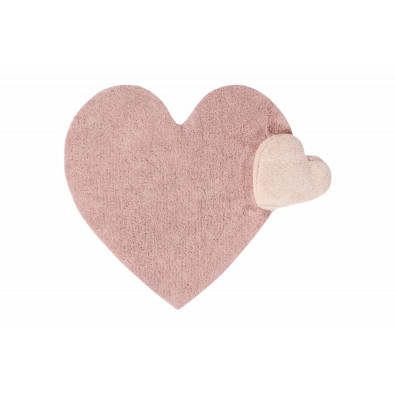 Tapis coeur Lavable Puffy Love Rose