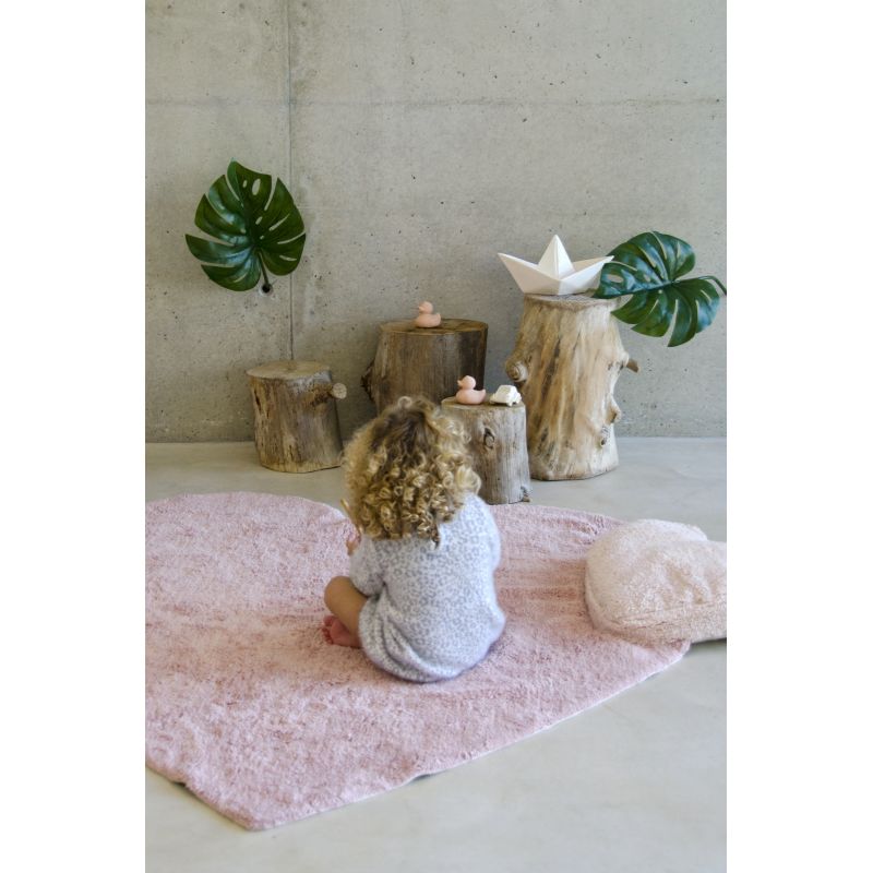 Tapis en forme de coeur Lavable Puffy Love Rose