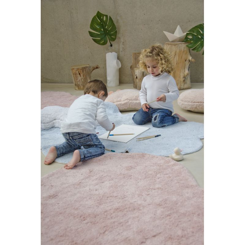 Tapis cœur chambre d'enfant Lavable Puffy Love Rose