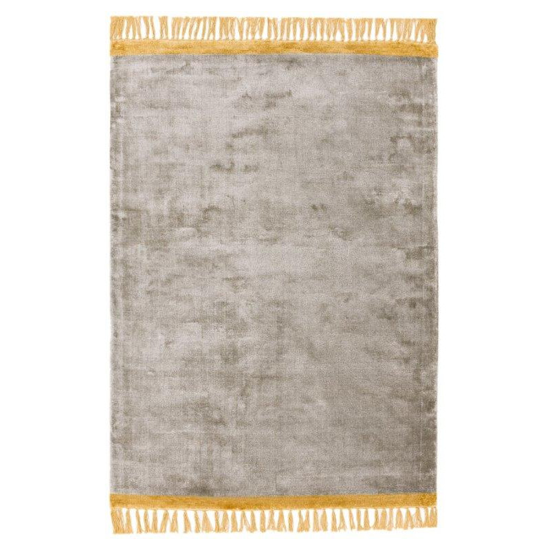 Tapis moderne Mekong argent et moutarde