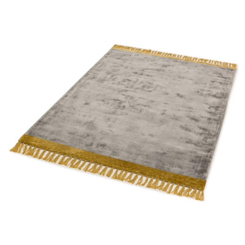 Tapis moderne Mekong argent et moutarde