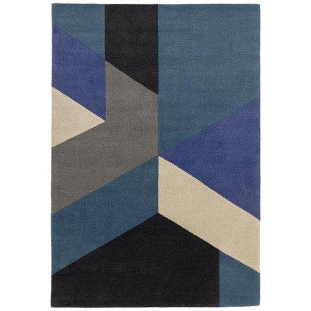 Tapis moderne Oleniok géo bleu Tapis moderne Oleniok géo bleu