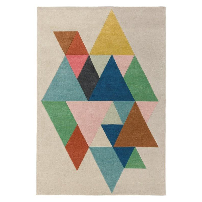 Tapis de salon triangle multicolore en laine Oleniok - JOSEPH LEBON