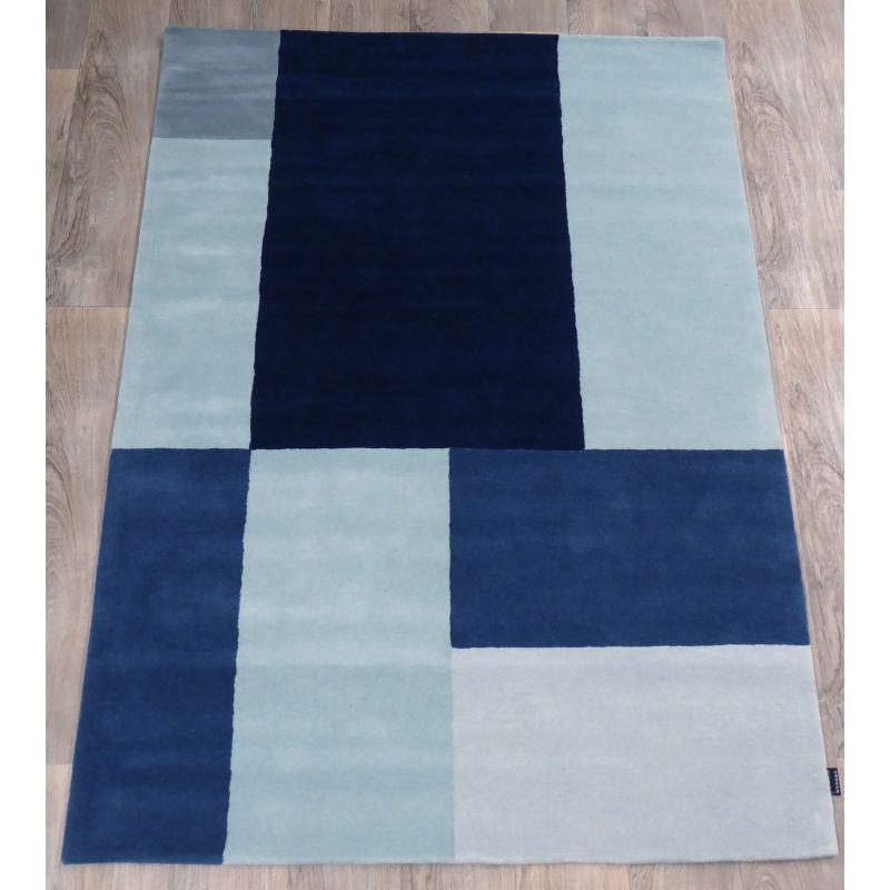 Tapis en Laine bleu Patch