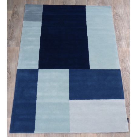 Tapis en Laine bleu Patch