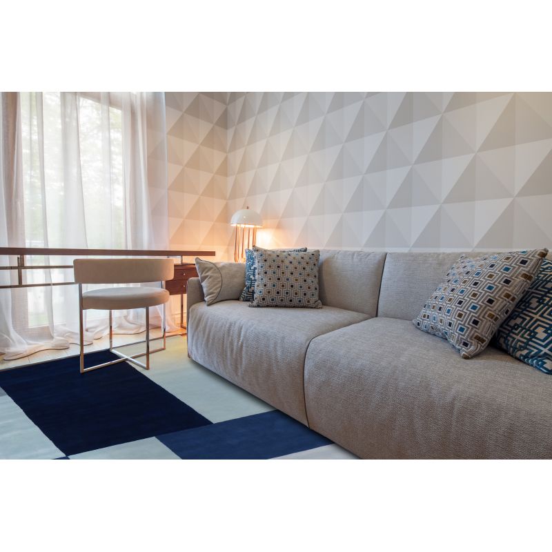 Tapis en Laine bleu Patch