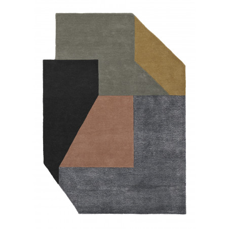 Tapis de salon scandinave forme originale Alton Pastel