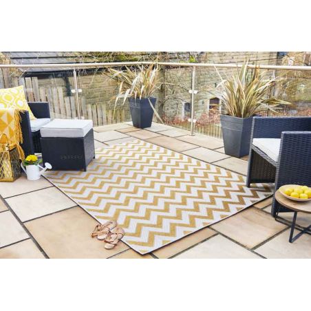 Tapis d'Extérieur Collection Florence Alfresco Trieste Jaune Tapis d'Extérieur Collection Florence Alfresco Trieste Jaune