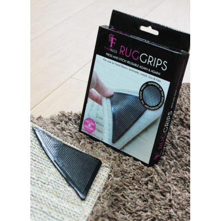 Coins Anti-Glisse repositionnables pour Tapis - Lot de 4 Coins Anti-Glisse repositionnables pour Tapis - Lot de 4