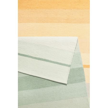 Tapis Design Raise Kelim orange et vert Tapis Design Raise Kelim orange et vert