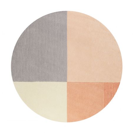 Tapis Rond Harlem orange et gris Tapis Rond Harlem orange et gris