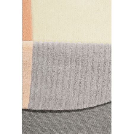 Tapis Rond Harlem orange et gris Tapis Rond Harlem orange et gris