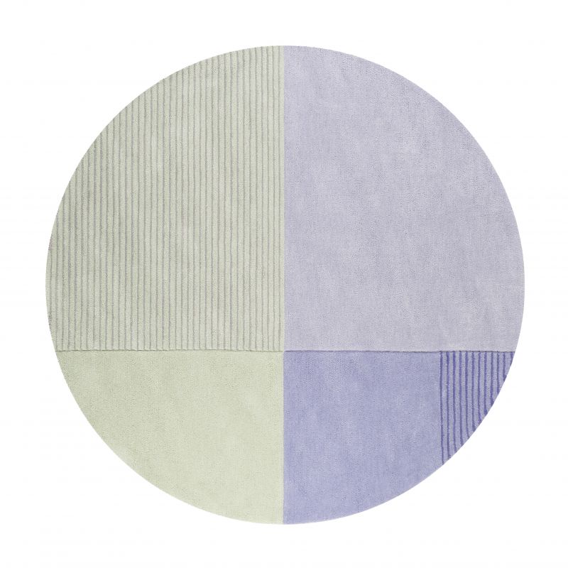 Tapis rond bleu et vert Harlem - ESPRIT HOME