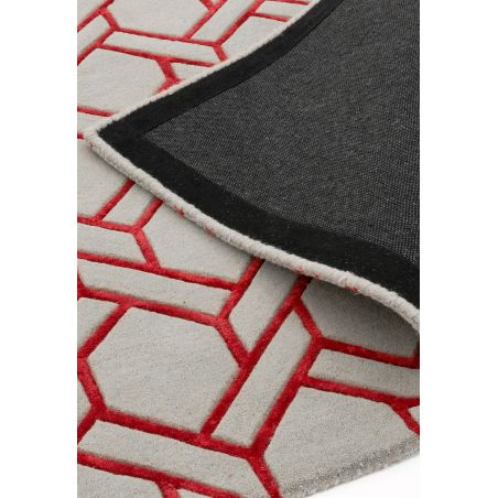 Tapis moderne Kaveri argent et rouge Tapis moderne Kaveri argent et rouge