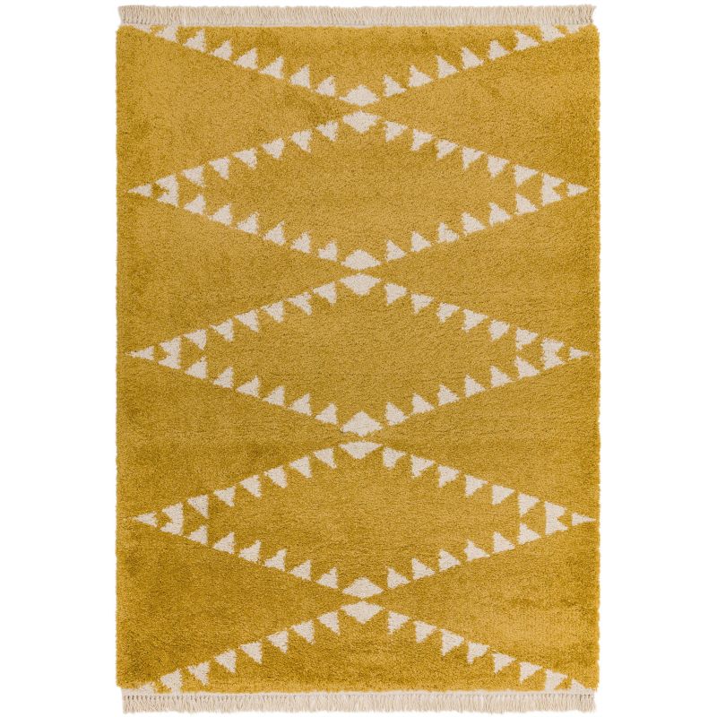 Tapis de style berbère en polypropylène extra doux Tigre moutarde - JOSEPH LEBON