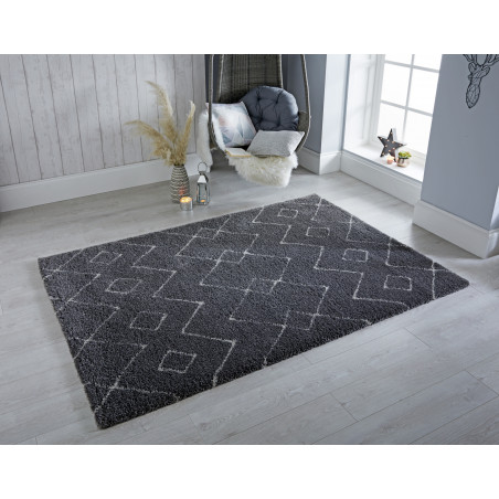 Tapis Design Dakari Imari gris et blanc Tapis Design Dakari Imari gris et blanc